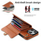 Jinhao anwendbar für iPhone16pro Max Mobiltelefon Hülle Wallet Lederhülle Apple 15 Vollbedeckung 14 Anti-Fall 13 Schutzhülle 12 Armband High-End-Modearmband + Schultergurt + Organkartenbeutel braun 6,7-Zoll-Apfel 14 Plus