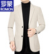 ROMON woolen suit jacket for middle-aged men 2023 autumn and winter new men's formal fit casual suit black 170/M recommended 95-120Jin Jin equals 0.5 kg