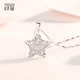 Misu Platinum Wishing Star Pendant for Women PT950 Platinum Dreamnet Hollow Pendant as a Birthday Gift for Girlfriend Wishing Star 1.6-1.8g + with Silver Necklace