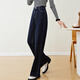 Betu women's new winter jeans versatile high-waisted slim straight wide-leg pants for women 2311T55 dark denim blue M