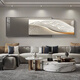 Ruishang Modern Light Luxurious Living Room Decoration Painting Simple and Atmosphere Overlay Painting High-end Abstract Sofa Background Wall Hanging Painting Minimalist Golden Years 58*140+46*140/Suitable for 3m Sofa/Crystalline Porcelain