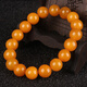 Minol chicken fat yellow beeswax old wax round bead bracelet diameter 11mm weight 15.97 grams