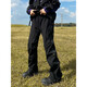 
QGF mountaineering charge pants for women in spring and autumn floor straight loose wide-leg pants sports casual and fashionable micro-flare work pants QT701-K8021 black M