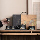SUSHI CERAMICS hand-painted Kung Fu tea set with beam teapot and dry brewing tea tray and tea can 7-piece set holiday gift box J0182