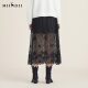 [High-end series] Answer to the mystery 2022 autumn new retro fashionable two-piece lace skirt 223GB1048 black flower XS