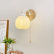 
ZHUANSI bedside wall light bedroom simple new style pull-line switch log living room staircase corridor corridor background wall hanging lamp ZS689+ gold stripe cover + pull-line switch three-color light
