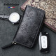 Rolls Minjor Cowhide Car Key Sac Men's Great Cuir rétro Crazy Horse Couiner Change Card Carte Maison de rangement Maison de rangement Femmes Brun 7 * 2 * 12,8 cm
