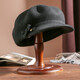 Buta autumn and winter hat for women outdoor wool beret versatile warm felt hat simple star anise top hat black one size adjustable