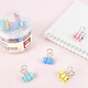Baoke long tail clip dovetail clip color ticket clip Large medium size small ticket metal storage artifact Organize documents and test papers and tickets fixed books 19mm color long tail clip [40 pieces] small BC1365 1 cylinder []