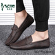 
Woodpecker Beanie Shoes Men's New Men's Shoes Summer Breathable Trend British Casual Leather Shoes Men's Genuine Leather D826 Brown 41