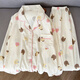 NJSKAKW fat mm300Jin Jin is equal to 0.5kg loose long sleeve large size autumn new sweet fat sister Yunduo cotton plus fat plus size women's pajamas ah826 one-horned monster#Yunduo cotton loose open M size recommended 80-100Jin Jin is equal to 0.5kg