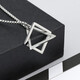 Yililuo geometric square triangle necklace men's trendy hip-hop couple titanium steel pendant simple versatile personalized sweater chain geometric necklace keel chain