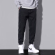 Pantalones informales de pájaros carpinteros Men sueltos sueltos de verano Nuevo estilo Harun Trendy Workwear Pantalones deportivos versátiles Hombres 9859 Negro más Velvet L