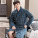 Mandelefin winter 100% cotton men's nightgown bathrobe bathrobe thickened warm pajamas pure cotton clamp long plus size cotton men's 1049 180(XXL)
