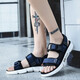 Changxiang Huili Junior High School Schüler Sandalen für Männer im Frühjahr und Herbst und Sommer Outdoor Casual Beach Schuhe Männer koreanische Klettverbände Sandalen Männer W9921 All Black 43