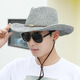 Baijichuan Hat Men's Summer Sun Hat Sun Protection Sun Hat Outdoor Fishing Hat Men's Korean Straw Hat Travel Beach Hat Khaki Belt Style One Size (58-60cm)