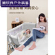 Chuangjingyi choisit le lit multifonction bébé cot bébé pliable et compact, compilation de bébé européenne de berceau neuf portable mobile, gris + net moustique + matelas + panier de rangement + table de couches, structure de trame_other_complete Installation