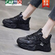 CARTELO crocodile (CARTELO) pregnant women's shoes for spring and autumn, non-slip soft soles for swollen feet, autumn and winter thick soles, casual sports, autumn dad shoes for women, black mesh 38