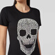菲利普普兰（PHILIPP PLEIN）女士棉质水钻骷髅图案短袖T恤衫 WTK1283 PTE003N 黑色 XS