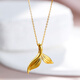 Chiba Jewelry 18k gold pendant, smart and romantic fish tail small fresh neck ornaments 3D crafts birthday girl gift 18k gold pendant