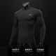 Li Ning tights men's long-sleeved fitness clothes warm basketball training running suit plus velvet quick-drying high elastic compression top black L