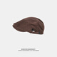 QIPEIER corduroy big head circumference hat men's spring and autumn beret retro progressive hat large size trendy winter literary painter hat black L large head circumference (60-64cm)