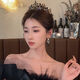 Birthday crown tiara for girls baroque high-end lady goddess party crown tiara headband photo guide J crown + earrings two-piece set