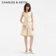 CHARLES&KEITH亮钻链条腕带尖头高跟凉鞋女CK1-60280436 Cream奶白色 37