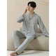KOOolino Light Luxury Brand Black Pajamas Men's Men's Pure Cotton à manches longues Spring and Automne Casual Automne et Winter Abled Cardigan Homed Home Clothing JLM-5E5009 L