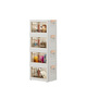 Multi-Layer-Klappstaatsschrank Haushalt Snacks Spielzeugspeicherbox Keine Installation Aufbewahrungsbox Wohnzimmer Doppelter Tür Lagerschrank hinzugefügt großer Lagerschrank ein Boden (B833) Elfenbein Weiß