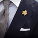 Kaflink (KFLK) silver gold maple leaf brooch high-end lapel pin button collar button collar corner button suit clothing accessories men's badge breast button XZ-K019 gold 1 piece