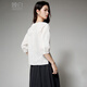 Late White New Product 2025 Autumn Skin-Friendly Korean Style Shirt Temperament Round Neck Age Reduction Fashion Shirt Women White L