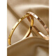 DL 1998 Fat Donglai Calidad 18K Gold Bracelet Titanium Steel No-Fall Femenina Rose de oro Rose Open Versión estrecha Pulsera Corea Rosa Corea Medio Nail Half Diamond Estrecho Versión 4 mm