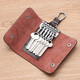 MAIWEINI key bag men's genuine cowhide waist keychain household large capacity women's fashion Korean version multi-functional car key bag brown [6 key positions]