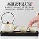 Qixuanyuan tea set, tea tray set, household small set, one pot, two or four cups, ceramic tea drinking teapot, Kung Fu tea cup, pillow moon rectangular tea tray + Ge Kiln teapot 2 cups