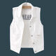 Jingxuan Chaleco de alta gama de alta gama HOMBRA 2024 Nuevas parejas de mezclilla y otoño Los días se ven delgados afuera y un atuendo corto. Super Hot Pareja Vest White XL (XL recomienda 130-150Jin [Jin equivale a 0.5 kg])