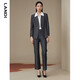 LANDI is off the shelves and back in stock for autumn new style dark gray slim fit slightly flared suit pants for women, high waist formal pants, dark gray L