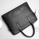COW briefcase men's handbag large capacity business fashion men's bag C-9898 black 14 inches