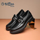 Goldlion Men's Shoes Loafers Fashion Personalized Leather Shoes Comfortable Set-Toe Business Casual Shoes G550330512AAA Black 40