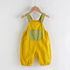 Baby overalls for summer, infants and young children's pants, boys and girls, cropped pants, fashionable new style, yellow breathable 80cm
