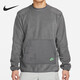 耐克（NIKE）卫衣男装夏季新款外套摇粒绒防风保暖运动服时尚圆领休闲套头衫 DD4855-068灰色 XL