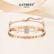 Gatmeet Roman Numerals Bracelets empilés incrustés de zirconium Slim Light Light Luxury Niche Ancient Name Bracelet Birthday Gift For Girlfriend