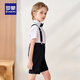 Romon boys dress summer children's graduation performance suit kindergarten overalls flower girl black suit 160