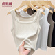 Yu Zhaolin Camisole Women's Wide Shoulder Square Collar Thread Slim Fit Inner and Outerwear Bottoming Shirt Thin Sleeveless Top White