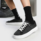 Kappa Herrenschuhe Leinwandschuhe Herren Sportbrettschuhe Herren Sommer Neuem Stil Atmungsaktives Soft Sohle lässige Schuhe Dicke einzige weiße Schuhe Schwarz 40