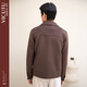 VICUTU Men's Jacket Heavy Wool Double-Faced Wool Top Fashion Lapel Casual Versatile Short Wool Jacket Chocolate M