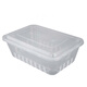 Rectangular disposable lunch box plastic takeaway packaging box large transparent tableware fast food round lunch box with lid rectangular 2000ML transparent (20 sets with lid)