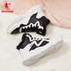 Jordan QIAODAN women's shoes sneakers leather casual shoes winter plus velvet dad's shoes high top cotton shoes warm