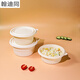 TanQi Corn Starch Lunch Box Biodegradable Disposable Lunch Box Packing Box Home Lunch Box Biodegradable Round 650ml*20 Sets
