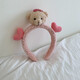 Huashen Shang Face Washing Headband Women's Cute Face Washing Headband Summer Net Red Hair Bundle Cute Plush Hairband Hairpin Autumn and Winter Headwear Bear Headband - Pink